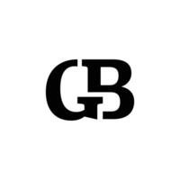 Minimalistic Black and White Logo with Interlocking GB Letters vector