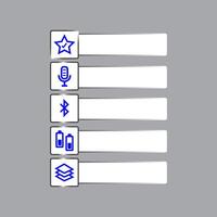 Editable icons of bluetooth, microphone, battery, star for symbols. vector