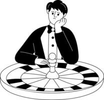 Sad player illustration in drawing style vector