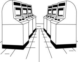 Gambling machines illustration in drawing style vector