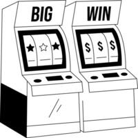 Game machine illustration in drawing style vector