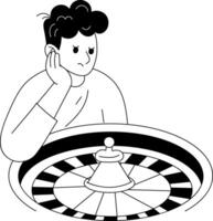 A character losing bet illustration in glyph style vector