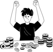 Bet winner illustration in drawing style vector