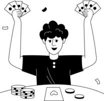 A glyph style illustration of bettor vector