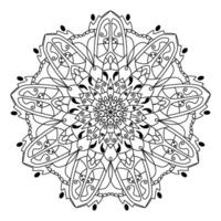 Mandala pattern simple design floral and outline free style shape vector