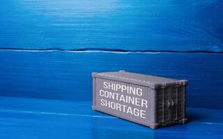 Shortage of containers and logistic collapse. Global container world trade imbalance. Consequences of economic slowdown. Damage to economies. Imbalance, high prices for the transportation of goods. photo
