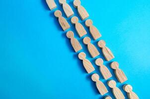 People lie in a line. Social movement, follow. Human resources. Unity. Discipline. Social organization, joining consolidated forces. Team building, teamwork. Common cause. Cooperation. photo