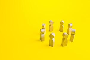 Circle of people. Teamwork. Business meeting. Negotiations, reaching consensus in disagreements. Joint problem solving. Conflict resolution through dialogue. Compromise. Cooperation and collaboration photo