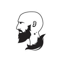 Bald man with a beard icon illustration design vector