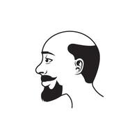 Bald man with a beard icon design vector