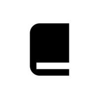 a black and white logo of a book vector