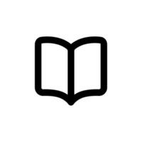 an open book icon on a white background line icon vector
