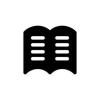 an open book icon on a white background glyph vector