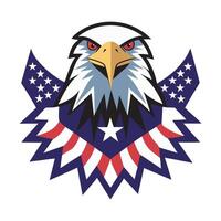 Symbol of strength- eagle with flag patterns vector