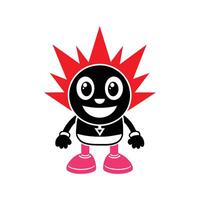 a robot cartoon character with red hair vector