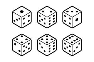Dice cubes icon isolated on white background vector