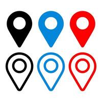 Set of Location or map pin icon symbol vector