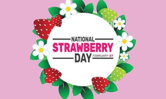 National Strawberry Day is the perfect time to savor the delicious taste of strawberries. Packed with flavor and nutrients they are great for snacking or adding a fruity twist to recipes. vector
