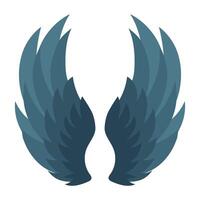 Beautiful blue wings with a gradient. Isolated illustration for your design vector