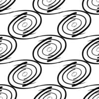 Seamless background black and white. Abstract pattern of rounded repeating lines vector