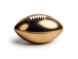 Golden football resting on a surface showcases unique design and craftsmanship photo