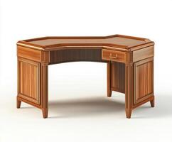 Elegant wooden desk with a classic design suitable for any office or study area photo
