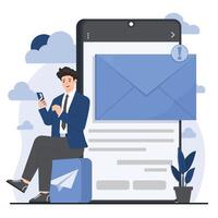 communication concepts with a focus on sending and receiving new messages vector