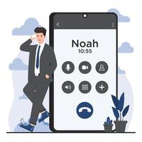 communication concepts focusing on calling and seamless voice interactions vector