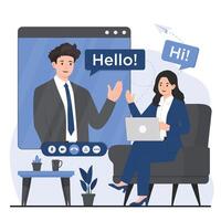 communication concepts focusing on seamless call and virtual interaction vector