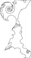 line art design featuring a stylized floral pattern. vector