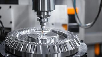 An image of a technician calibrating a CNC machine showcasing precision engineering while emphasizing the importance of local expertise in production processes photo