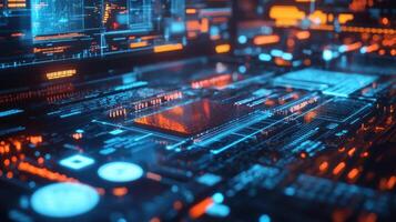 A closeup view of a 3D printer in action producing intricate parts layer by layer accompanied by monitoring screens that visualize the printing process in realtime photo