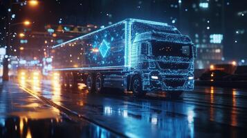 A close detail of logistics key performance indicators with highlighted figures reflecting enhanced delivery efficiency and notable drops in associated transportation costs photo