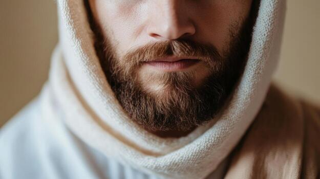 hombre con barba vistiendo un capucha, exhibiendo un pensativo expresión adentro en calentar Encendiendo foto