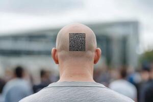 Digital slavery, digital concentration camp, social problem of the future concept photo