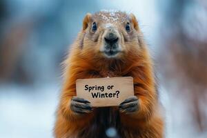 spring is coming, but the groundhog is not photo