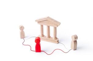 The mediator provides an alternative option for communication between people bypassing the state. Illegal schemes and loopholes in laws, economic crimes tax evasion closing a business deal. photo