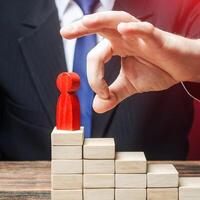 Boss is trying to fire a senior employee. Ruin a career, conflict at work. Head Offset. Capture control of business. Remove disloyal toxic worker. Violation of rights labor code. Abuse of power. photo