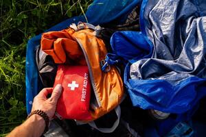 An Essential Outdoor First Aid Kit designed specifically for Adventurers and Hikers to ensure safety and preparedness photo
