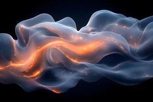 Abstract Flowing Energy Waves with Glowing Particles for Modern Design photo