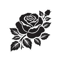 A Mystical Shadow Of A Rose In Silhouette Design vector