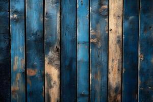 Weathered Blue Wooden Planks Background for Rustic Design and Texture Projects photo