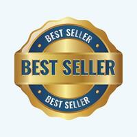 best seller, gold stamp vector
