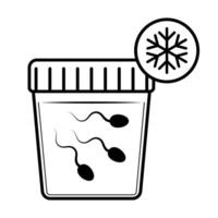 Spermatozoa frozen in a container for artificial insemination or in vitro fertilization icon symbol illustration vector