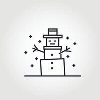box shaped snowman icon in flat style image vector