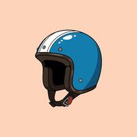 A vibrant blue helmet with a retro design, showcasing classic style and a touch of vintage charm. The off-white stripe adds a cool detail. vector