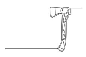 Continuous one line axe vector