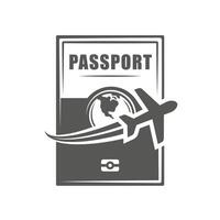Passport and flying plane isolated on white background vector