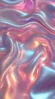 Iridescent fabric texture, flowing waves, pastel colors, abstract background, design element photo