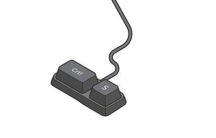 Keyboard shortcuts Crtl S in isometric style vector